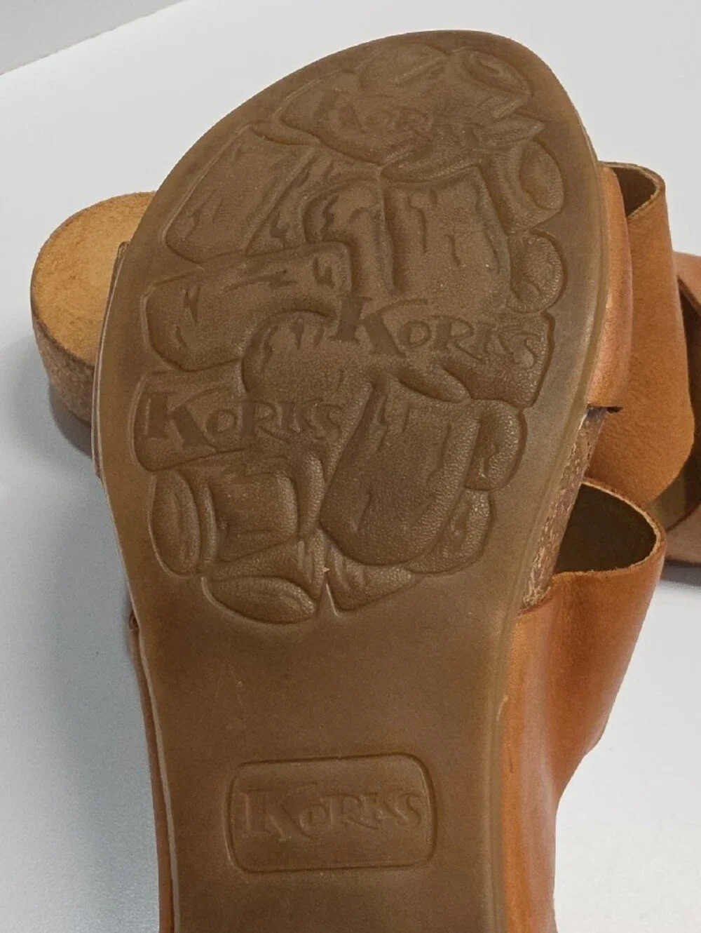 Korks by Kork-Ease Tan Leather Slingback Comfort Sandals - Size 7